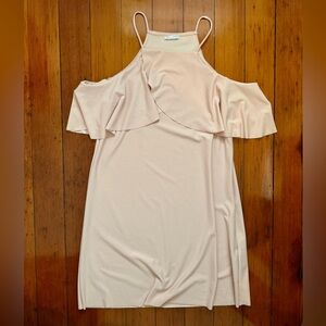 Blush Pink Off-the-Shoulder Ruffle ZARA Dress | Feminine & Flowy | Worn Twice